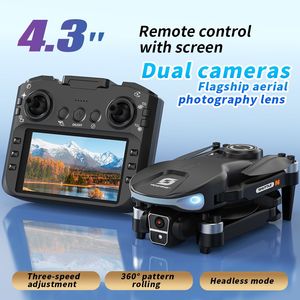 XS8 Beginner Drone with HD Dual <b>Camera</b> Large <b>Remote</b> Screen Body LCD Display Brushless Motors Optical Flow Stability - Product Image 4