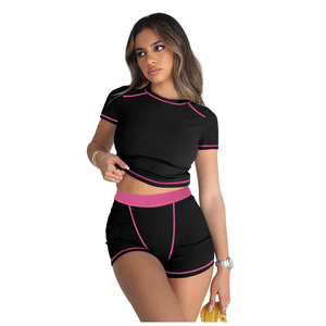 Conjunto de Top Corto y Pantalones Cortos de Yoga para Mujer, Conjunto Deportivo de 2 Piezas, Ropa Deportiva para Mujer, Logotipo Personalizado, Talla XS, Verano - Product Image 2