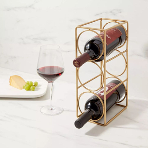 Porte-vin en métal pour comptoir, design fer à cheval en fer noir, support de rangement et présentoir pour accessoires de cuisine - Product Image 2