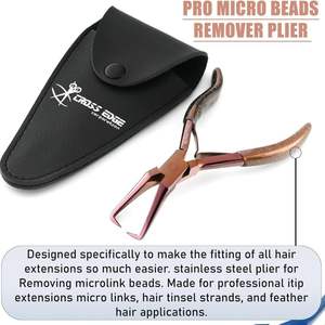 Outils d'extension de cheveux de haute qualité anneau et pince de retrait pour réutiliser les extensions de cheveux poignées ergonomiques avec double ressort - Product Image 6