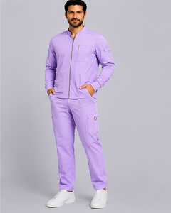 Blouson de travail unisexe haut de gamme en tissu tissé, style bomber, coupe athlétique, fermeture éclair intégrale, uniforme médical, tenue d'hôpital pour médecins et infirmières, vente en gros - Product Image 2