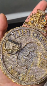 Bijoux de luxe en argent sterling 925, pendentif hip-hop personnalisé, testé au diamant, moissanite VVS glacée taille brillant GRA - Product Image 6