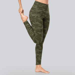 Team <b>Builder</b> Custom Women's 3D Camo Satin High Waist Yoga Leggings Side Phone Pocket Compression Lightweight Gym Fitness Running - Product Image 3