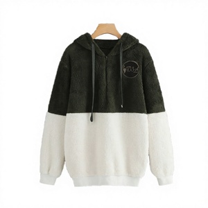 Hoodie court surdimensionné pour femme en coton épais doux, doublé, avec logo personnalisé, pour l'automne, écologique, délavé à l'acide, haute qualité, vente en gros - Product Image 1