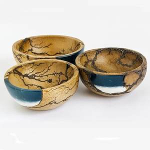 ชามเสิร์ฟเรซิ่นและไม้คุณภาพสูง ชามไม้ธรรมชาติ ชามใส่ผลไม้และสลัด ชามไม้สำหรับตกแต่งงานแต่งงาน ของตกแต่งบ้านและห้องครัว - Product Image 4