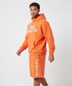 Conjunto de Sudadera con Capucha y Pantalones Cortos Estampados para Hombre, Oversize, 100% Algodón, Hombros Caídos, Chándal para Hombre - Product Image 4