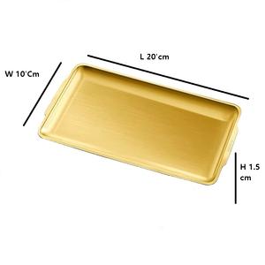 Bandeja Rectangular Moderna de Acero Inoxidable, Plato Ovalado Dorado Resistente, Apto para Lavavajillas, Ecológico, para Servir Té y Frutas - Product Image 2