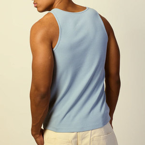 Débardeur en polyester côtelé personnalisé 100 % polyester, coupe ajustée, haute qualité, style streetwear, coupe musculaire, mode, vierge pour impression de logo - Product Image 3