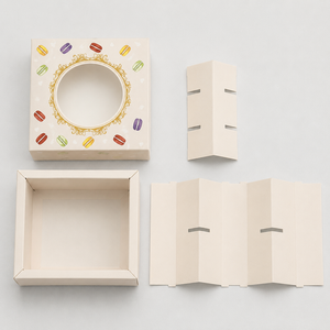 Biodegeadable Eco Paper <b>Box</b> Packaging Macaron 6 Grids Dividers Food Cardboard Grade Dessert <b>Box</b> With Window - Product Image 2