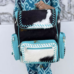 Sac à dos en cuir de vachette, dernière arrivée, couleur turquoise, unisexe, magnifique, design artisanal, multi-usages - Product Image 1