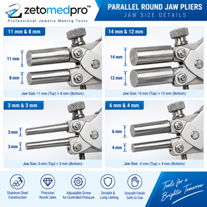 Pince à bec rond parallèle en acier inoxydable pour la fabrication de bijoux, outil de façonnage de fil, 5,5 pouces, Zetomed Pro - Product Image 5
