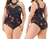 Traje de Baño de Una Pieza para Mujer al por Mayor, Ligero, de Calidad Premium, con Estampado por Sublimación, Logotipo Personalizado en la Parte Delantera, Cuello Halter, Estampado de Leopardo