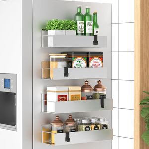 Set di 4 Organizzatori Magnetici Argento per Spezie, per Frigorifero e Forno - Product Image 1