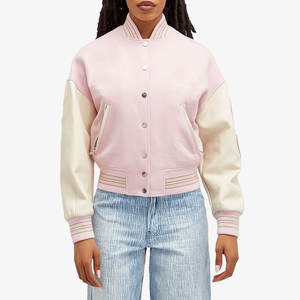 Chaqueta de Béisbol Corta con Bordado Personalizado para Mujer, Chaquetas Varsity al por Mayor OEM, Última Tendencia en Ropa Femenina - Product Image 1