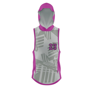 Ensemble Maillot et Short de Football 7v7 pour Garçons, à Capuche et Sans Manches, Motif Lignes Géométriques, Personnalisable Nom et Numéro du Joueur, Kit Jeunesse - Product Image 3