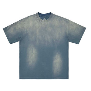 T-shirts pour hommes de haute qualité, personnalisables avec logo, style vintage, coupe classique légère, gris, 220 g/m², 100 % coton, col en V, respirants, séchage rapide, 2026 - Product Image 3