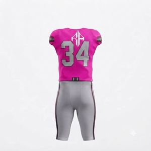 Uniforme de football américain à col en V, imprimé par sublimation, coupe régulière, 100% polyester, qualité supérieure pour hommes - Product Image 3