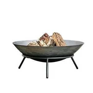 Brasero Redondo Moderno de Acero, Brasero de Bajo Perfil Resistente para Exteriores, Brasero de Metal para Patio, Estufa de Carbón para Jardín - Product Image 2