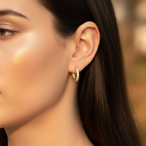 Boucles d'oreilles clous en or rose massif 14 carats avec diamants Inside Out, certifiées IGI, taille brillant, pour femme, mariage, anniversaire, fête, cadeau de mariée - Product Image 5