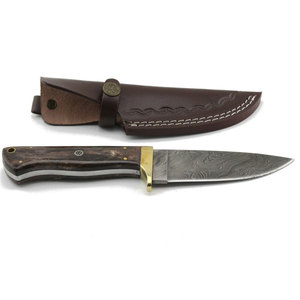 Cuchillo Tracker de Acero de Damasco Personalizado, Hoja Fija con Punta de Clip, Herramienta de Caza y Supervivencia, Mango de Madera - Product Image 6