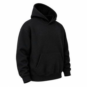 เสื้อฮู้ดดี้สตรีทแวร์แบบยูนิเซ็กซ์ พิมพ์โลโก้ได้ตามต้องการ ทรงหลวม ไหล่ตก ผ้าฟลีซหนานุ่ม 100% ผ้าฝ้าย ใส่สบายสำหรับฤดูหนาว - Product Image 3
