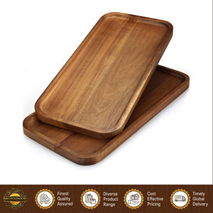 Juego de Bandejas de Servir de Madera de Acacia de Lujo, Ecológicas y Hechas a Mano con Diseño Único para Charcutería/Aperitivos/Galletas/Quesos - Product Image 2