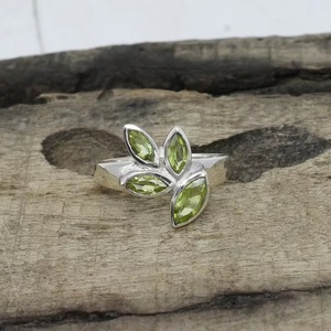Natural <b>Peridot</b> Gemstone <b>Ring</b> Handmade in 925 Sterling Silver Elegant Green Stone Statement <b>Ring</b> for Women Solid Silver Jewelry - Product Image 1