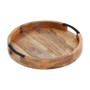 Bandeja Redonda de Madera con Diseño Floral Decorativo para Regalos, Decoración de Interiores, Centro de Mesa para Comedor - Product Image 6