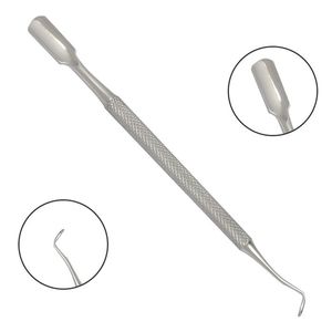 Herramienta Profesional de Manicura de Doble Bucle para Empujar Cutículas y Remover Piel Muerta de Acero Inoxidable - Product Image 4