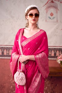 Indian Traditional Ethnic Casual Saree with Printed with Zari Weaving Work for Daily Wear and Festive Function for Women Outfit - Product Image 3