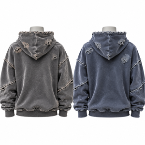 Sudadera con Capucha Extra Grande Unisex de Alta Calidad, 350 g/m², 100% Algodón, Estilo Vintage Lavado, con Costuras Visibles y Efecto Desgastado - Product Image 2