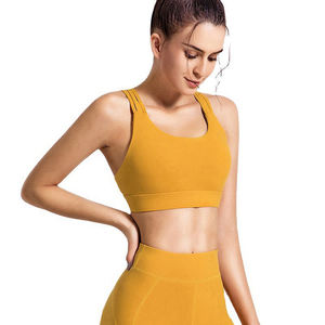 Soutien-gorge de sport sans armatures pour femme, dos nageur, couleur unie, respirant, tricoté, toutes saisons - Product Image 3