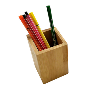 Wholesale Wooden <b>Pen</b> <b>Holder</b> Office School Supplies Multi Function Bamboo Desk Organizer - Product Image 2