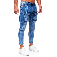 Yeni özel erkek kot pantolon mavi moda ince Denim pantolon erkekler için düz Denim rahat erkek kot orijinal şık kot