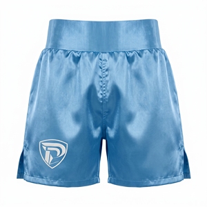Pantalones Cortos de Boxeo Dumela International Azules de Poliéster con Logotipo para Entrenamiento de MMA, Ajuste Cómodo para Todas las Temporadas - Product Image 1