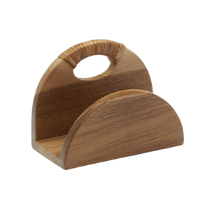 Porte-serviettes en bois naturel, porte-serviettes décoratif en bois d'acacia, porte-serviettes en papier pour la décoration de table, fabriqué au Vietnam - Product Image 1