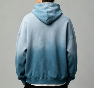 เสื้อฮู้ดแฟชั่นผู้ชาย ลายไล่สี ผ้าฟลีซหนานุ่ม สวมหัว ทรงโอเวอร์ไซส์ สไตล์สตรีทแวร์ลำลอง เสื้อผ้าขายปลีก จัดส่งแบบ DDP - Product Image 4