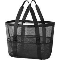 Sac de plage en maille personnalisé pour l'été avec plusieurs poches pour la piscine, la natation, les voyages, le shopping, les sports et les activités de plein air