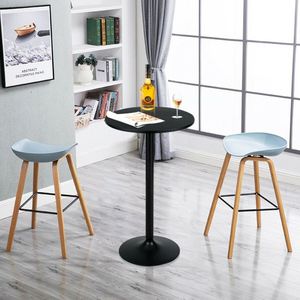 24-Inch Modern Style Round Cocktail <b>Table</b> with Metal Base and MDF Top for <b>Bar</b> Settings - Product Image 6