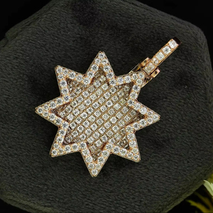 จี้เพชรทรงกลมเงินแท้ 925 ชุบโรเดียม สไตล์ฮิปฮอป ประดับเพชรแบบหนามเตย น้ำหนัก 7.50 กรัม ของขวัญเครื่องประดับสำหรับทุกเพศ - Product Image 1