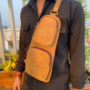 กระเป๋าสะพายไหล่อเนกประสงค์สำหรับผู้ชาย, กระเป๋าคาดอกหนังแท้ - Product Image 3