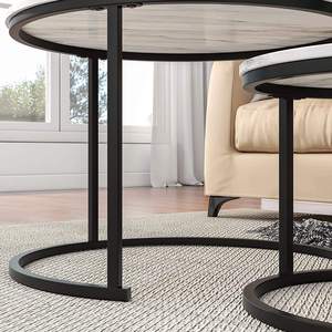 Modern Marble Finished Accent <b>Table</b> with Metal Frame Stylish <b>Side</b> <b>Table</b> for Living Room Office <b>Lounge</b> - Product Image 2