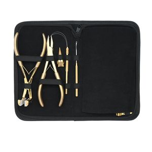 Kit de herramientas personalizado para instalación de extensiones de cabello: Pinza de presión para extensiones de cinta, herramienta de crimpado de tres orificios para cuentas, y clips de seccionamiento de crimpado plano - Product Image 5