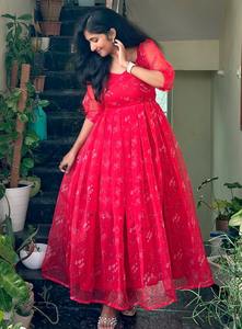 AARYA 2026 Vestido Largo Informal de Verano, Estampado, Holgado, Estilo Occidental, para Mujer, Talla Grande, Cuello en V, Tela de Organza - Product Image 4