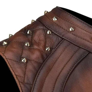 Chaleco de Cuero Genuino para Mujer, Estilo Urbano Moderno, Alta Calidad, Vintage, Resistente al Viento e Impermeable, Venta al Por Mayor OEM - Product Image 6