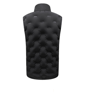 Gilet d'hiver chaud en coton pour homme avec logo personnalisé OEM, gilet matelassé décontracté imperméable, veste gilet unie personnalisée pour homme - Product Image 2