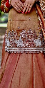 Ensemble traditionnel indien pakistanais en soie brodée Salwar Kameez Lehenga Choli pour femmes, tenue de fête de mariage - Product Image 2