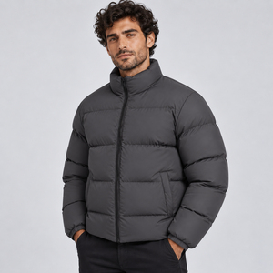 <b>Men's</b> Stand Collar Puffer Jacket Solid Color Windproof <b>Waterproof</b> Breathable Thick <b>Winter</b> <b>Coat</b> Casual Zip Quilted Filled Warm - Product Image 5
