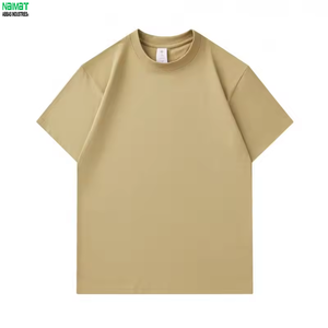 เสื้อยืดผู้ชายทรงปกติ ไหล่ตก คอกลม แขนสั้น ผ้าฝ้าย 100% สตรีทแวร์ สีพื้น เรียบง่าย ระบายอากาศได้ดี - Product Image 1