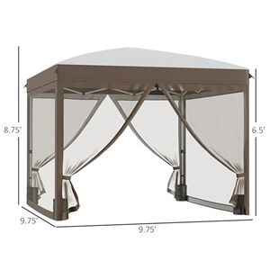 Portable 10x10 Pop-Up Gazebo <b>Canopy</b> <b>Tent</b> with Netting and Wheeled Bag for Parties - Product Image 3